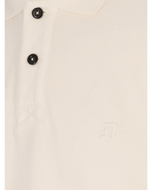 Dondup White Logo-Embroidered Polo Shirt for men