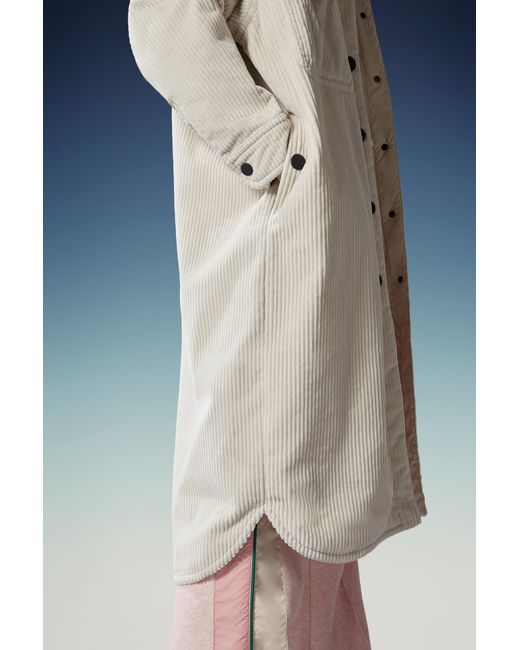 Moncler White Grenoble Vanay Corduroy Long Sleeved Shirt Jacket
