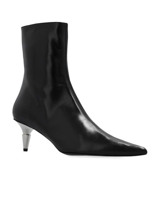 Proenza Schouler Black Spike Pointed-Toe Ankle Boots
