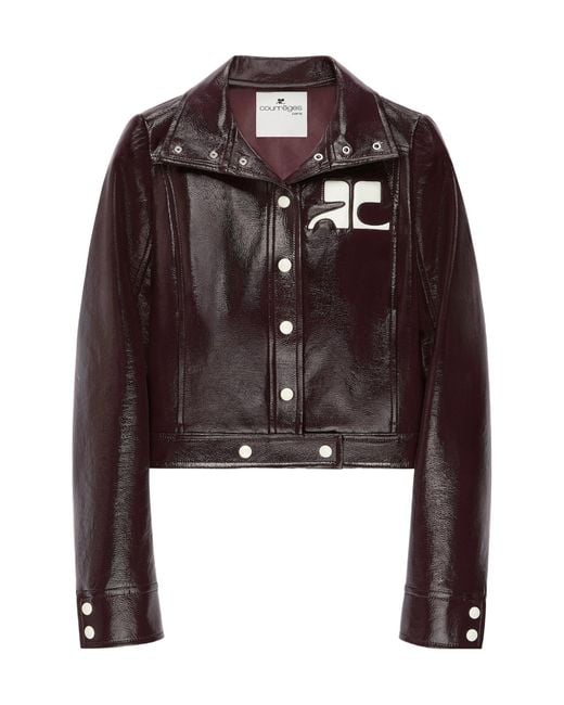 Courreges Brown Courrèges Vinyl Collared Button-Up Jacket