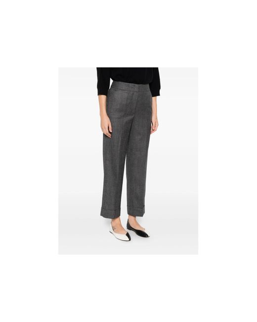 Peserico Gray Pressed-Crease Trousers