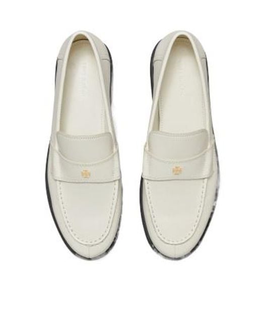 Tory Burch White Classic Lug Loafers