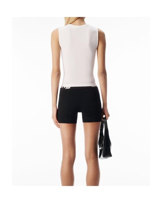 Alexander Wang White Fitted Logo Tank Top