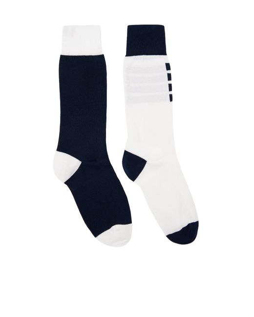 Thom Browne Blue Mid-Calf Socks for men