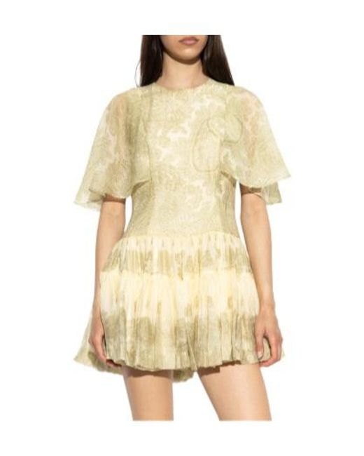 AllSaints Yellow Yanna Printed Mini Dress