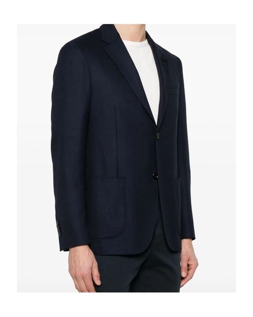 Lardini Blue Patch-Pocket Blazer for men