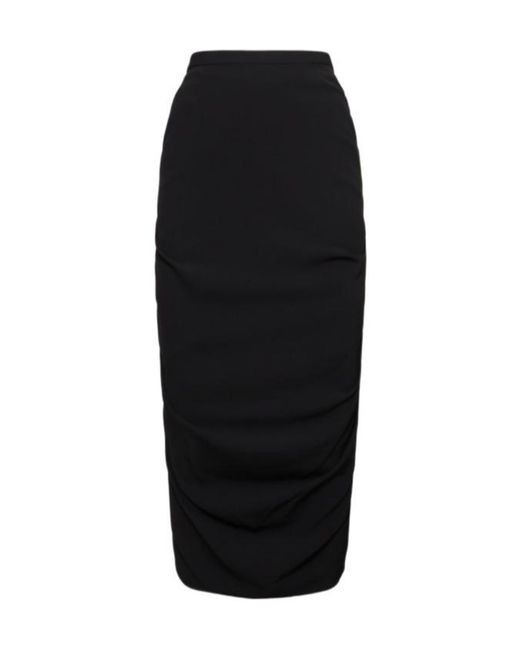 Dries Van Noten Black Pleated Detail Skirt