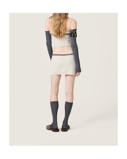 Miu Miu White Cotton Knit Top