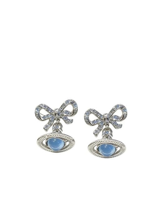 Vivienne Westwood White Bow Earrings