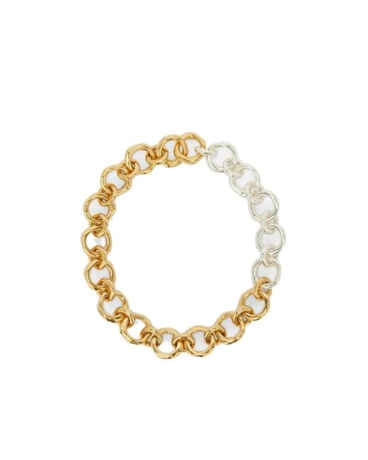 Jil Sander Metallic Two-Tone Chunky Chain Necklace