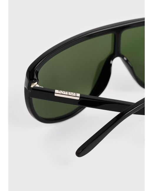 Totême Green Shield Aviator Sunglasses