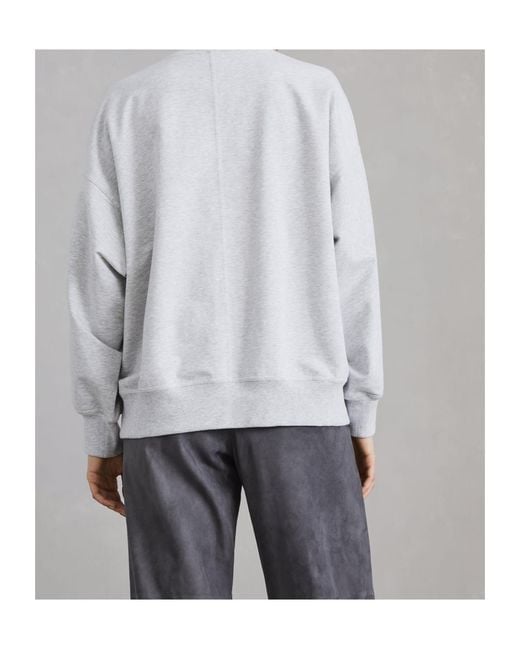 Brunello Cucinelli Gray Bead-Embellished Stretch-Cotton Sweatshirt