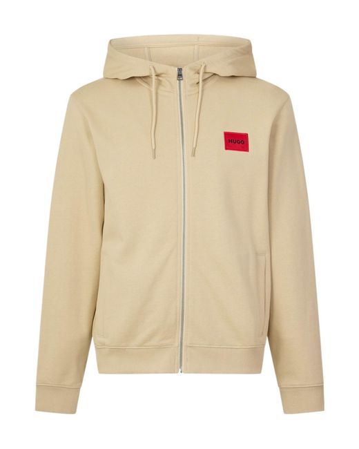 Boss Natural Daple Zip Through Hoodie for men