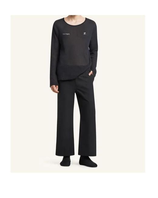 Courreges Black Long-Sleeve Logo Top for men