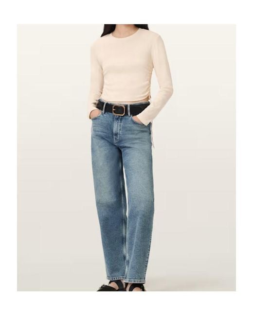 AllSaints Natural Sonny Ruched Top