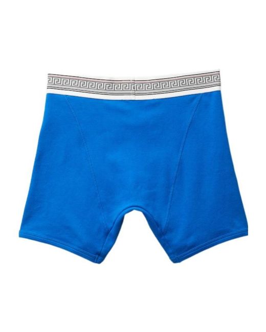 Versace Blue Ribbed Jersey Trunks