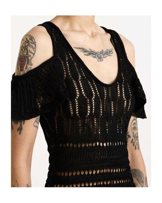 J.W. Anderson Black Jw Anderson Open Knit Cutout Knitted Dress