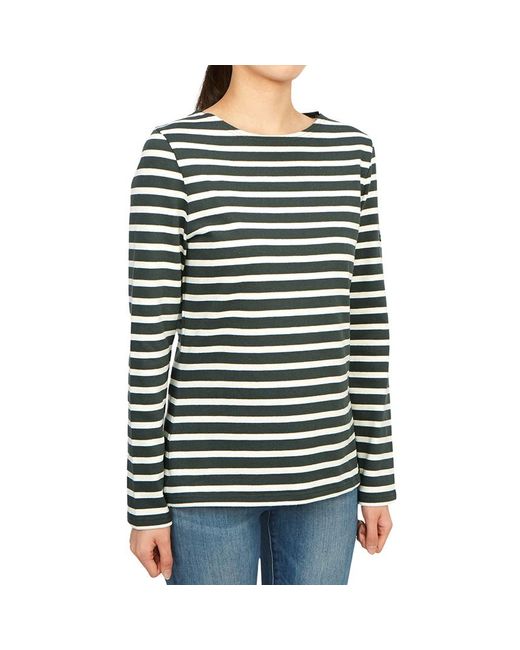 Saint James Green Striped Logo T-Shirt