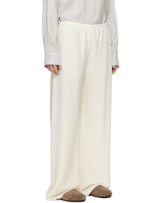 The Row White Gala Wide-Leg Trousers