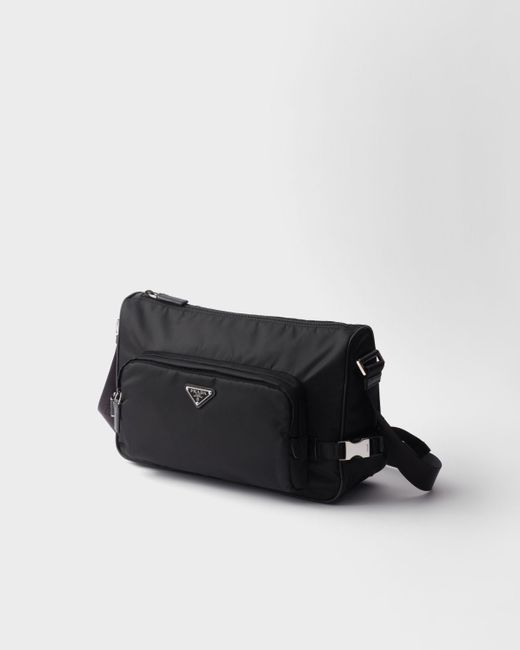 Prada Black Large Re-Nylon And Saffiano Leather Shoulder Bag for men
