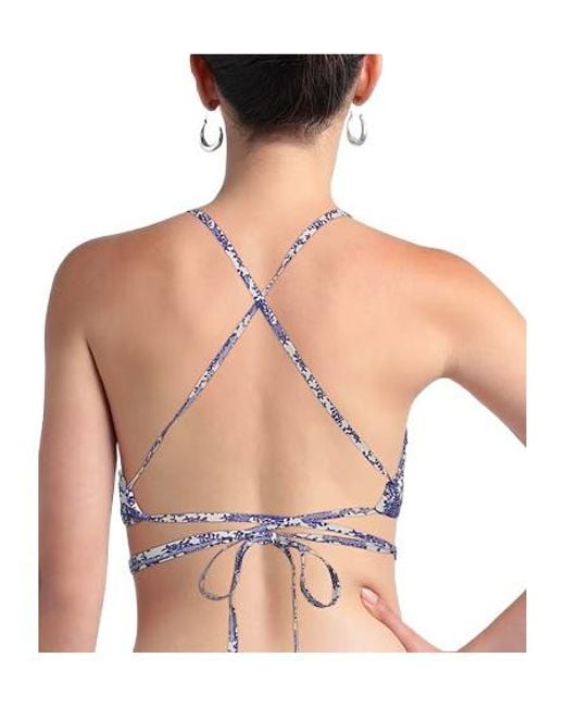 Isabel Marant Blue Floral-Print Bikini Tops