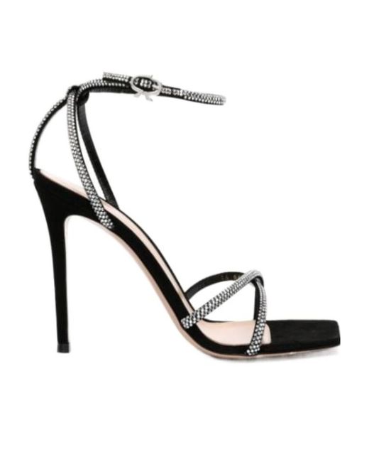 Gianvito Rossi Metallic Embellished Heeled Sandals
