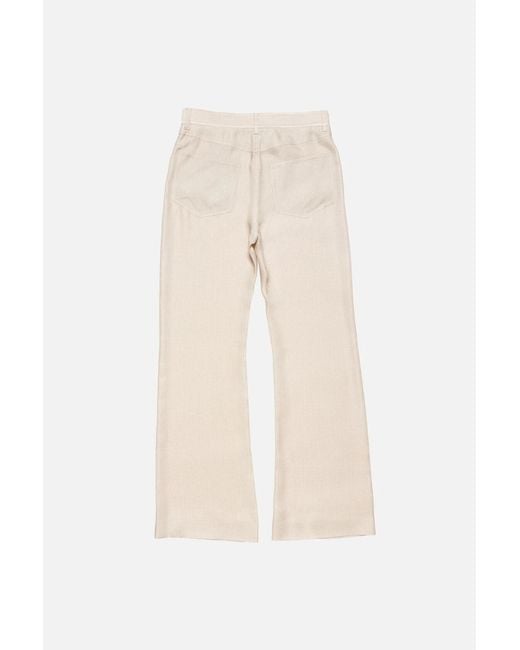 Acne Natural Checked Straight-Leg Pants