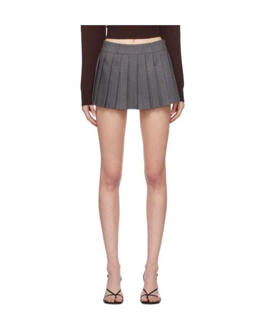 Frankie Shop Gray Blake Pleated Mini Skirt