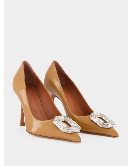 AMINA MUADDI Brown Pointed-Toe High Heels