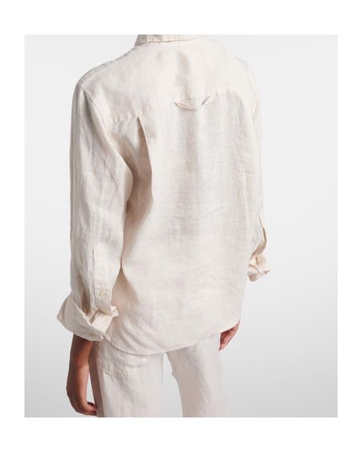 Citizens of Humanity White Kayla Shrunken Linen Shirt