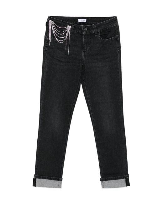 Liu Jo Black Embellished Skinny Fit Jeans
