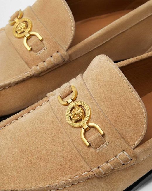 Versace Natural Suede Loafers for men