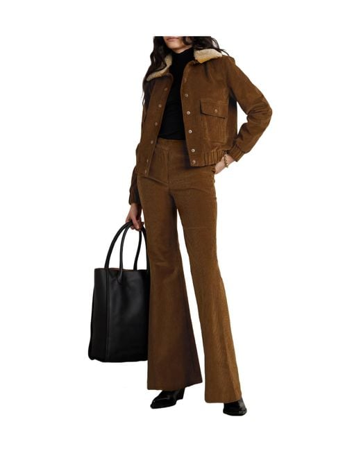 Adam Lippes Brown Cotton-Blend Corduroy Wide-Leg Pants