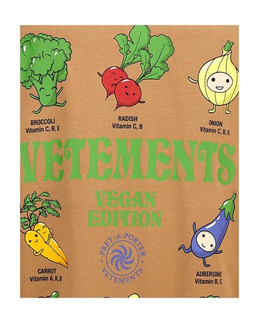 Vetements Multicolor Vegan Logo-Print Cotton T-Shirt for men