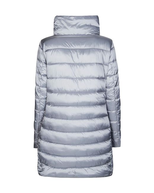 Save The Duck Blue Lydia High-Neck Quilted Coat