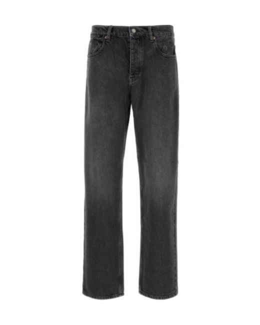 MARINE SERRE Gray Moon-Print Straight-Leg Jeans for men