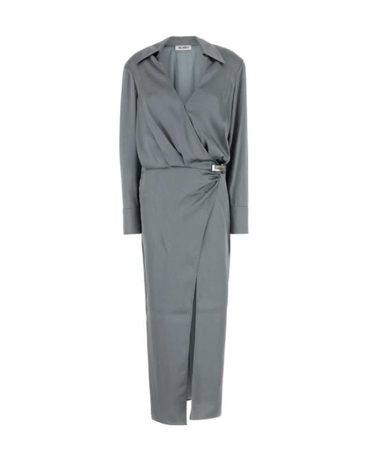 The Attico Gray The Long Chemisier Dress