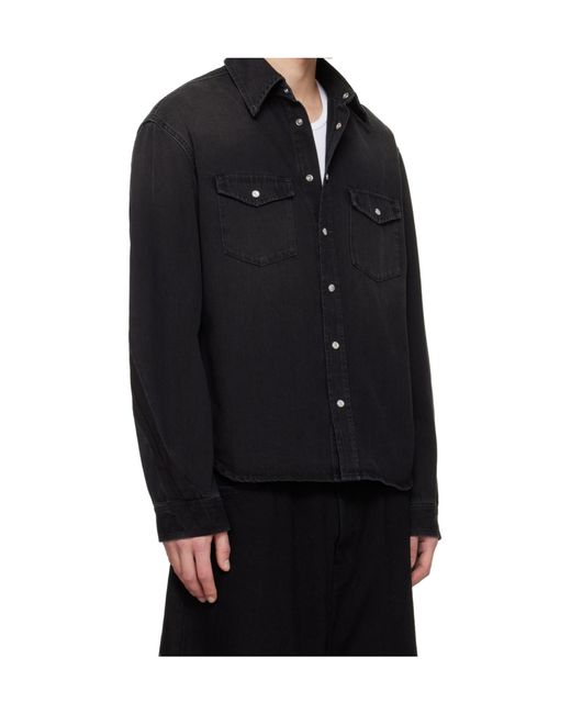 Givenchy Black Flap-Pocket Denim Shirt for men