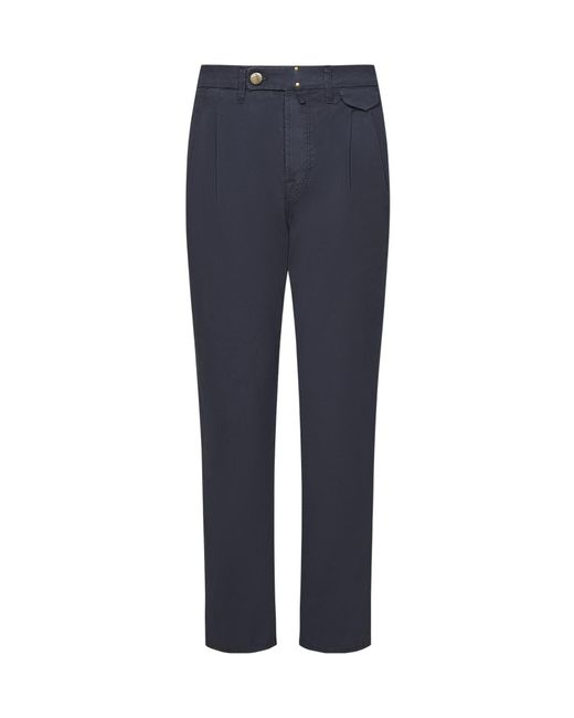 Incotex Blue Straight-Leg Trousers for men