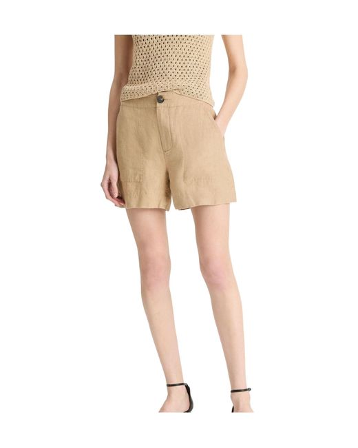 Vince Natural Mid Rise Hemp Shorts