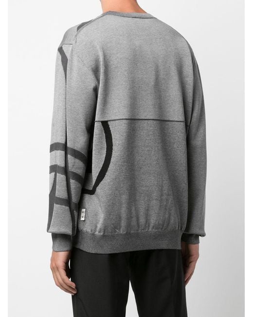 KENZO Gray Tiger Printed Round Neck Sweater for men