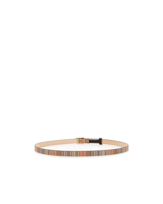 Paul Smith White Signature Stripe Belt