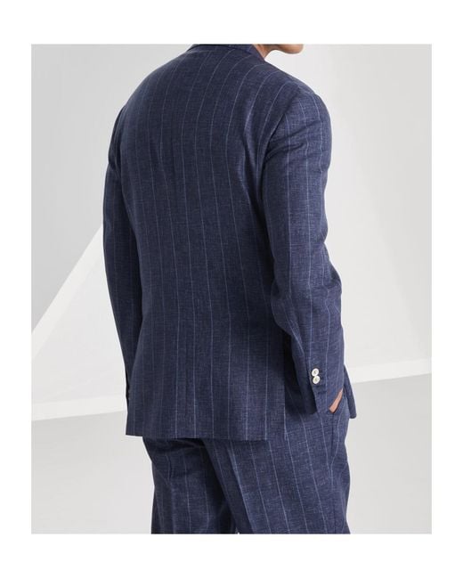 Brunello Cucinelli Blue Virign Wool Blazer for men