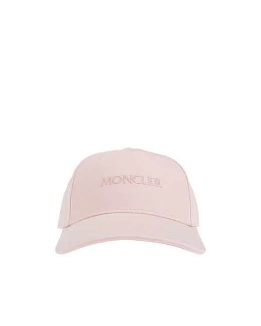 Moncler Pink Logo Embroidered Baseball Cap