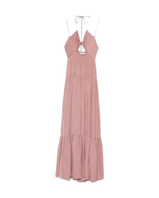 Patrizia Pepe Pink Cut-Out Detail Maxi Dress