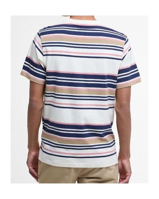 Barbour Blue Aickmen Tailored Striped T-Shirt for men