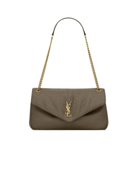 Saint Laurent Metallic Calypso Medium Grain Shoulder Bag