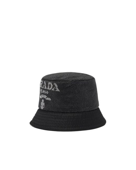 Prada Black Re-Nylon Bucket Hat for men