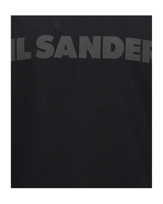 Jil Sander Blue Logo Printed Long-Sleeved T-Shirt