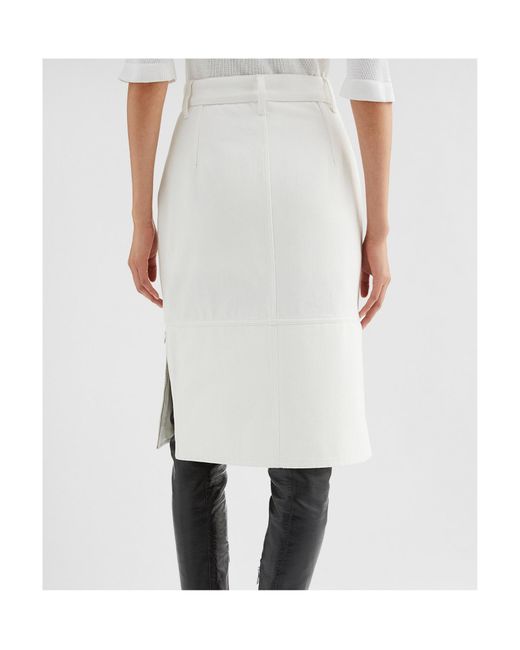 Jil Sander White High-Waist Pencil Skirt
